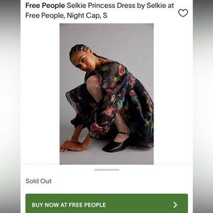 Free People Princess Dress by Selkie , Night Cap - Medium